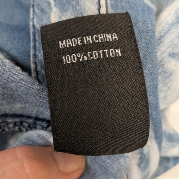 Kroix Denim Lightweight Bleached Tie Dyed Shirtdress M - Picture 9 of 11